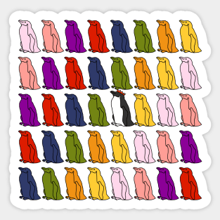 Birds Colorful Penguins Waddle Sticker